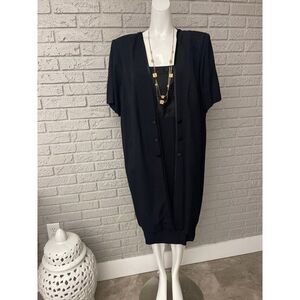 Womens Perceptions by Irene B Black Beaded Formal Dress 2 Pcs Set Size 18